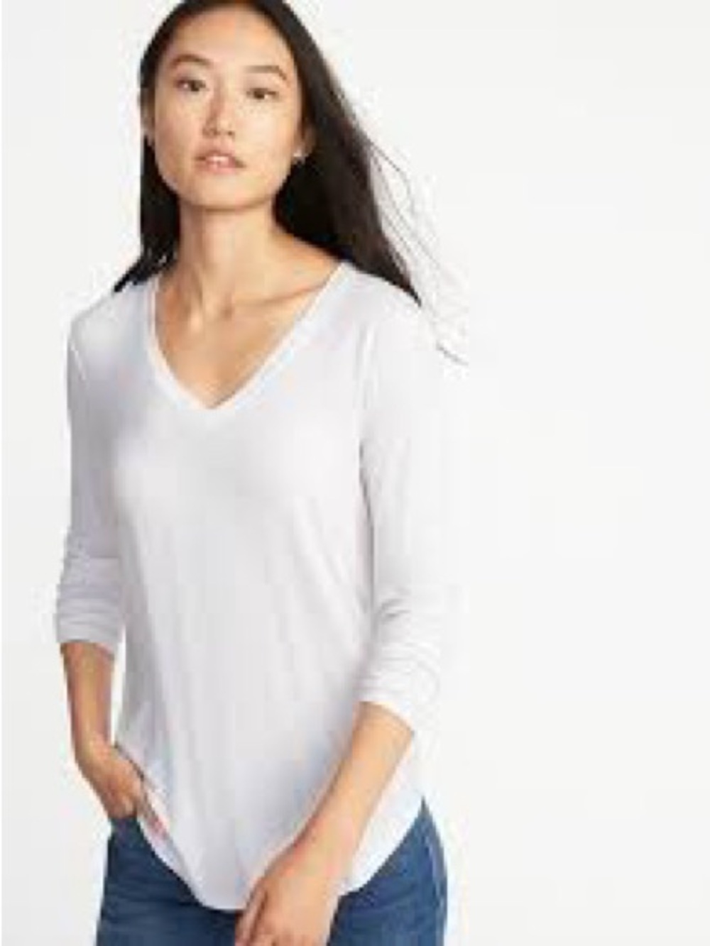 Old Navy Luxe V-Neck Long Sleeve Tunic 
Casual Cozycore